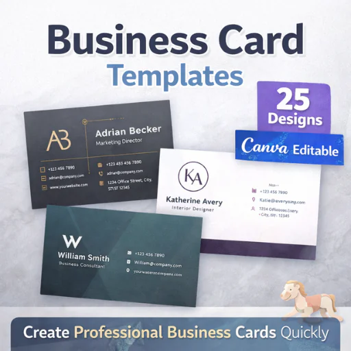 Premium Business Card Templates – 25 Canva Editable Designs | Modern Corporate & Personal Branding