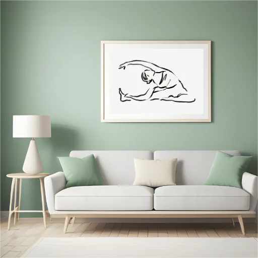 Boho Abstract Line Art Wall Printable – Minimal Black & White Woman Artwork (4000x2666, 300 DPI)